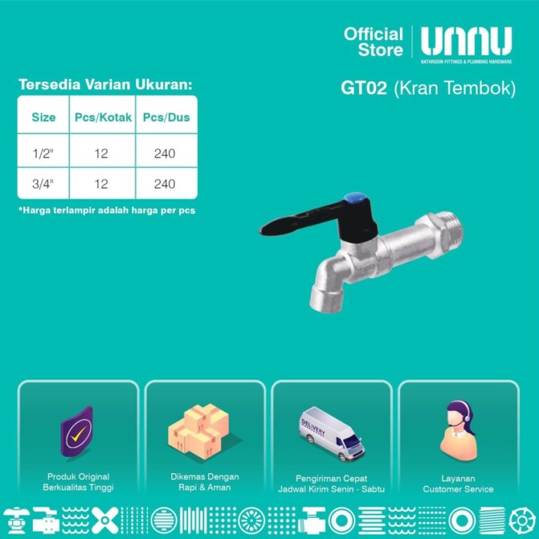 unnu kran tembok gt02 3 per 4 3