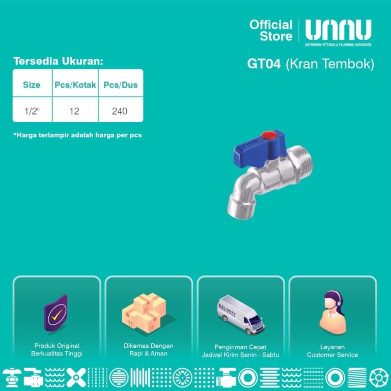 unnu kran tembok gt04 1 per 2 3