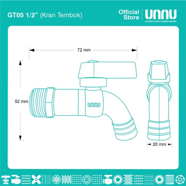unnu kran tembok gt05 1 per 2 3