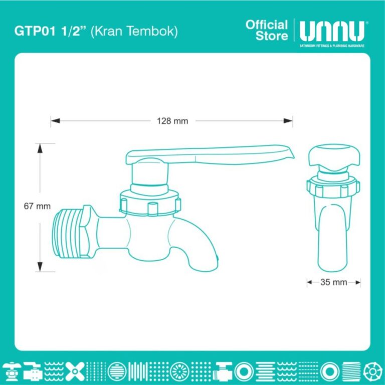 unnu kran tembok gtp01 1 per 2 2