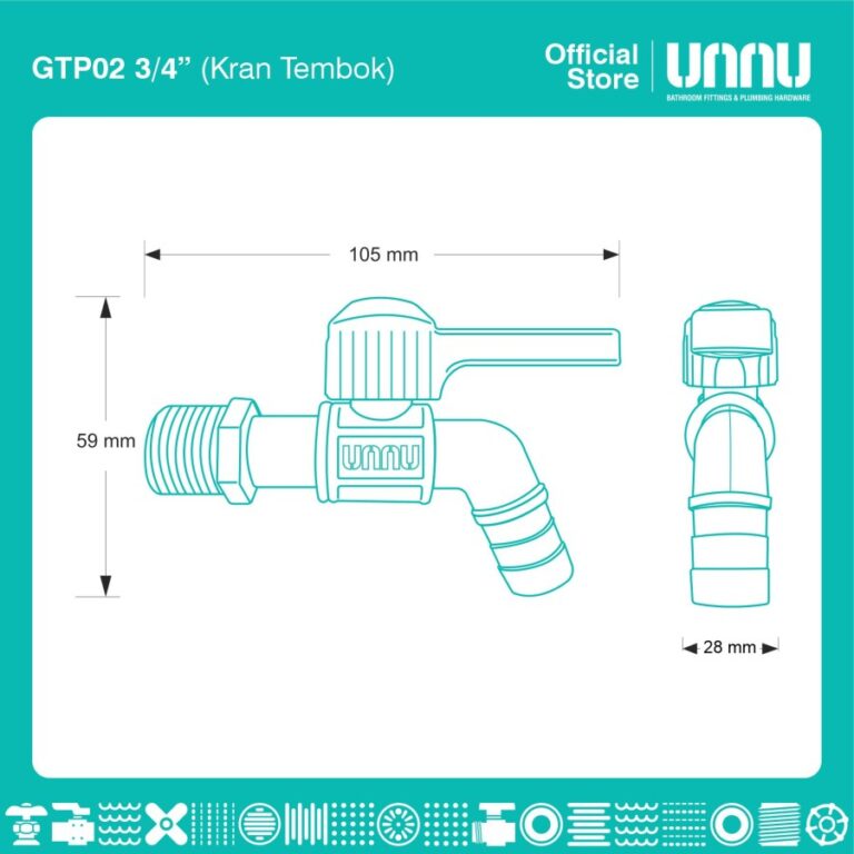 unnu kran tembok gtp02 3 per 4 2