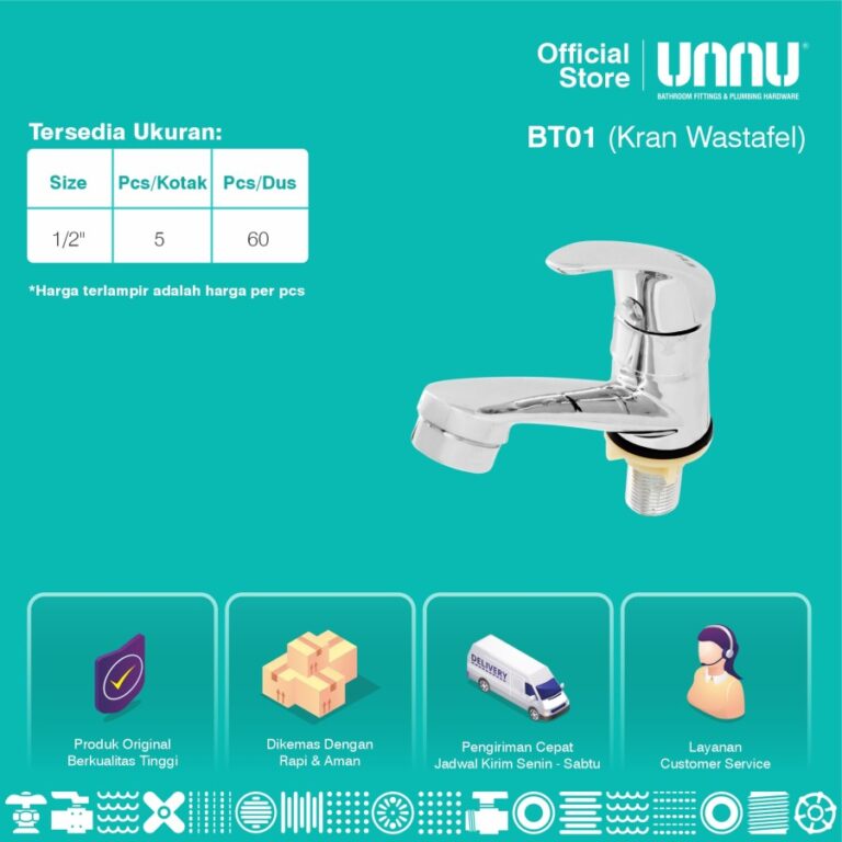 unnu kran wastafel bt01 1 per 2 3