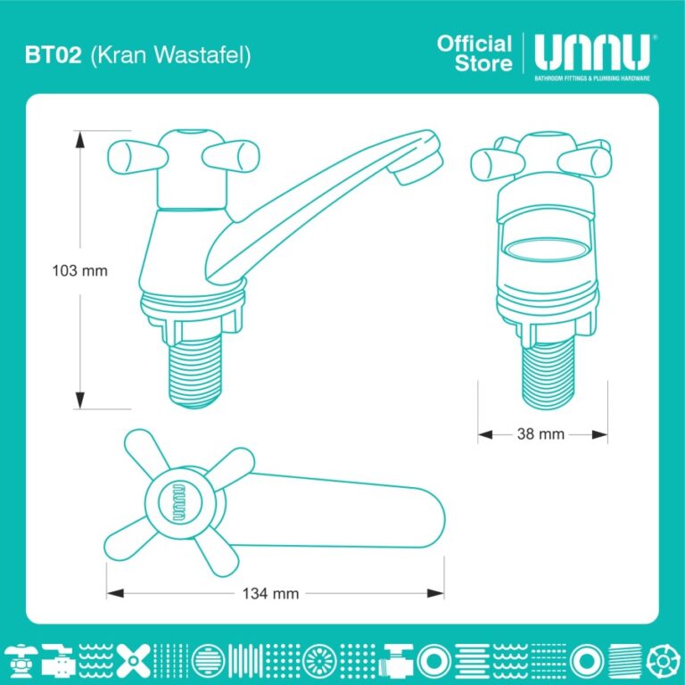 unnu kran wastafel bt02 1 per 2 2