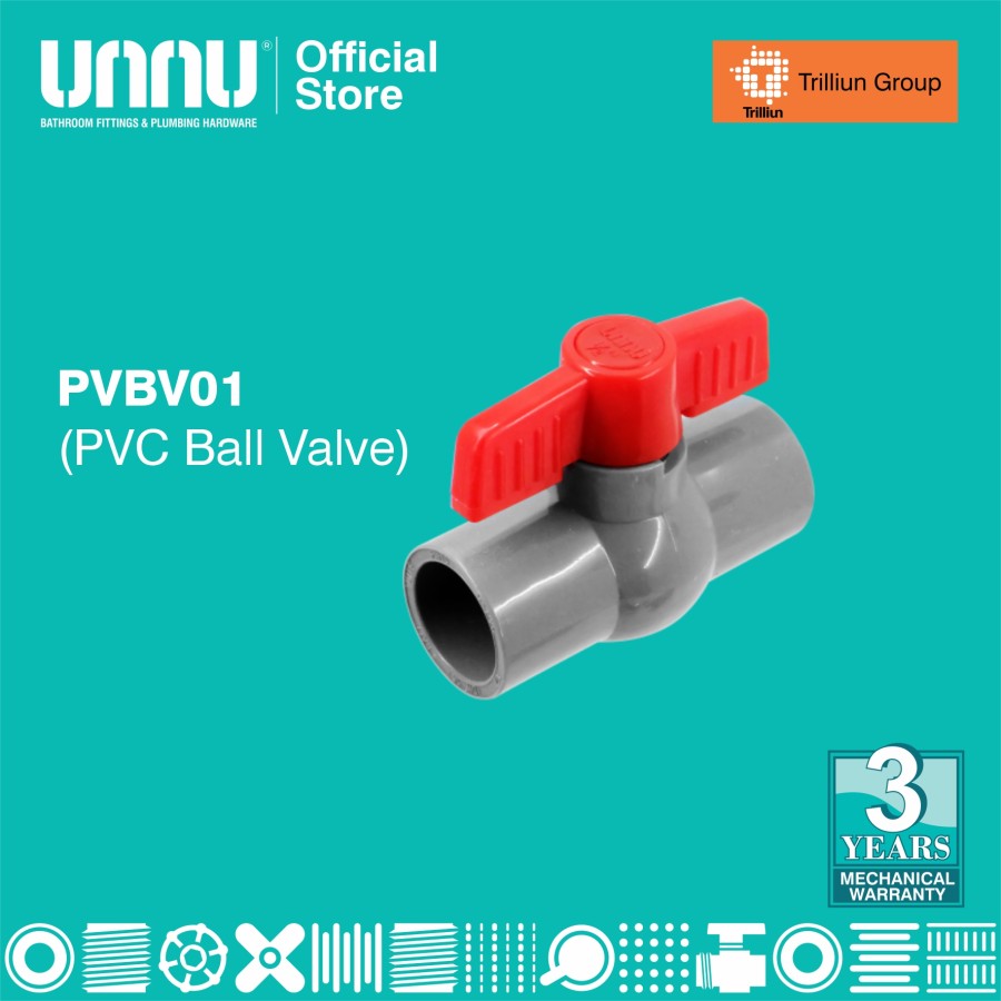 unnu pvc ball valve pvbv01 1 per 2 1