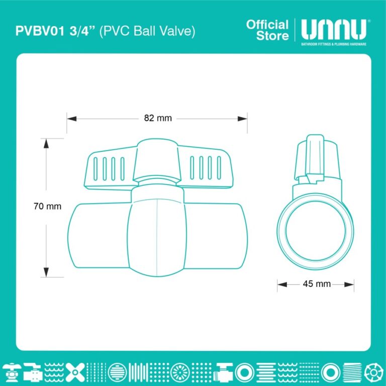 unnu pvc ball valve pvbv01 3 per 4 2