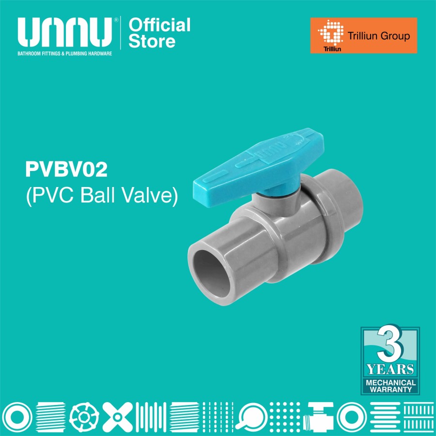 unnu pvc ball valve pvbv02 3 per 4 1