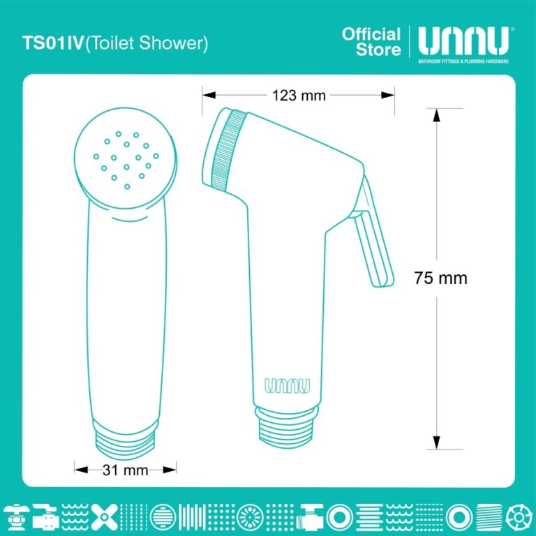 unnu toilet shower ts01 ivory 2