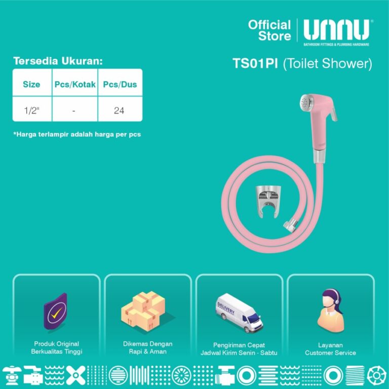 unnu toilet shower ts01 pink 3