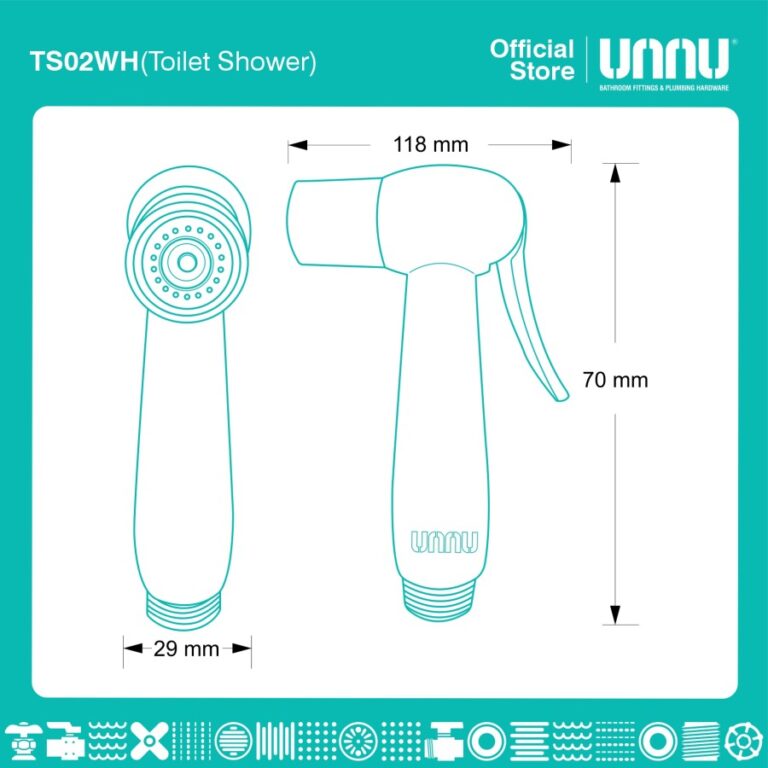 unnu toilet shower ts02 white 2