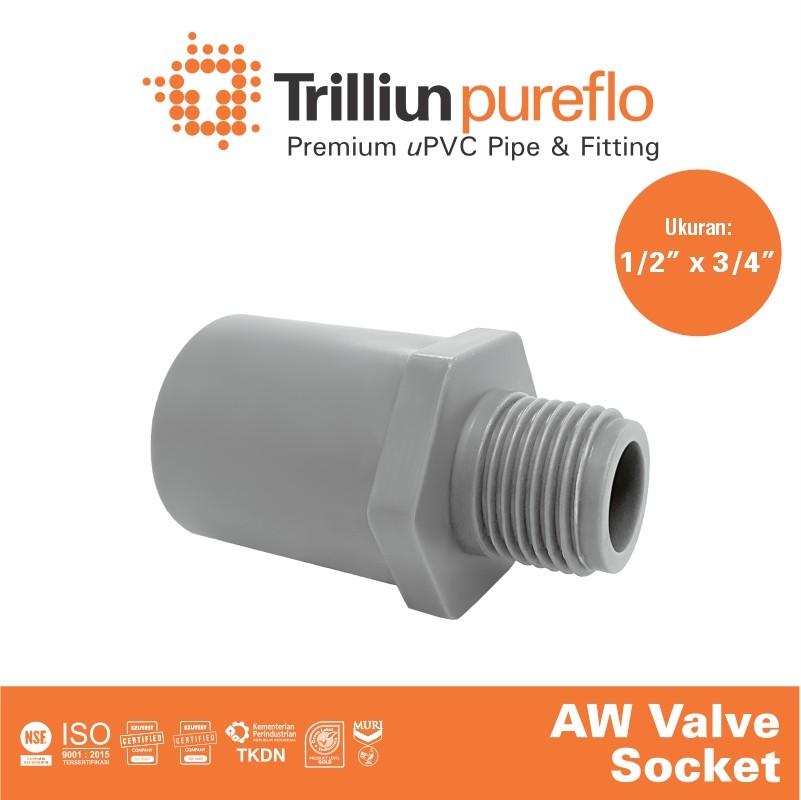 valve sock pureflo 1 per 2 x 3 per 4 aw abu 1
