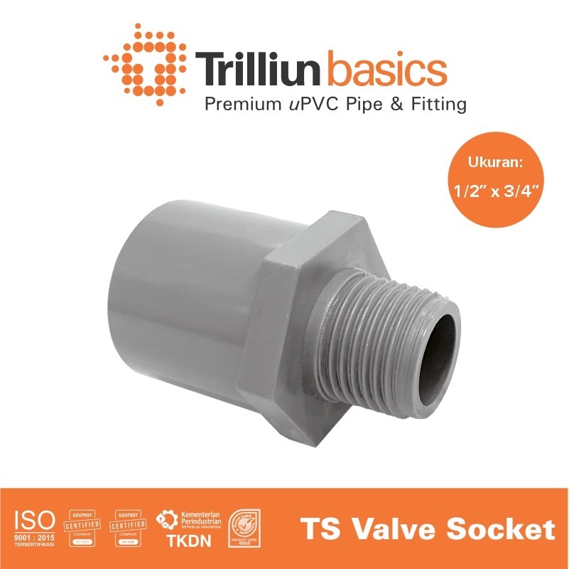 valve sock trilliun 1 per 2 x 3 per 4 ts abu 1