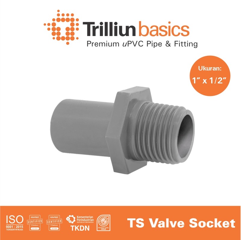 valve sock trilliun 1 x 1 per 2 ts abu 1