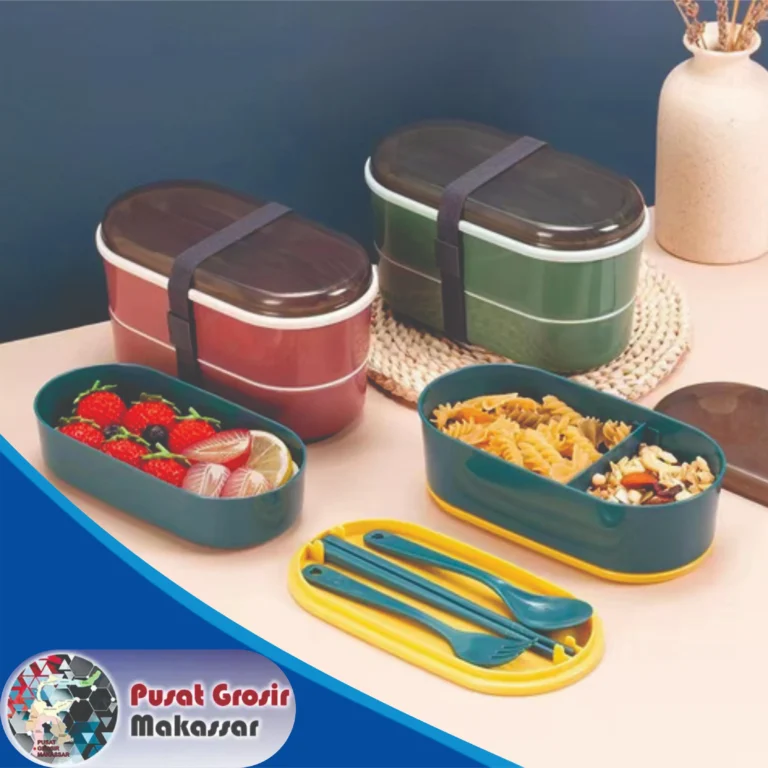 double lunch box 700 ml + sendok 1