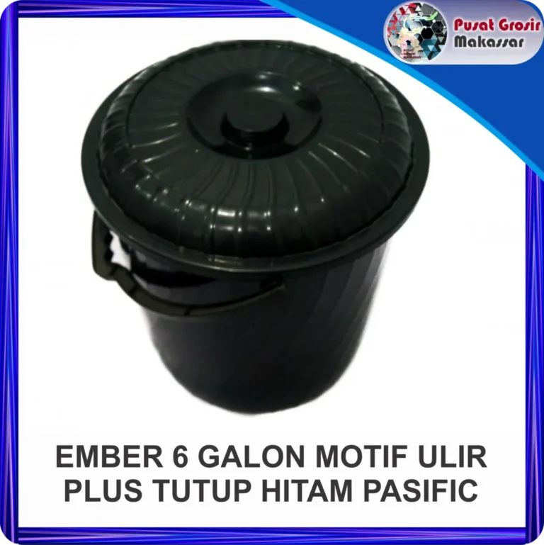 ember 6 galon motif ulir + tutup hitam pasific