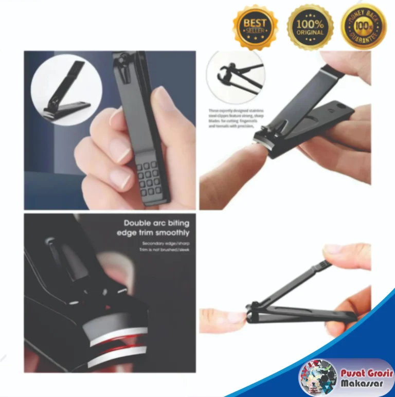 gunting kuku stainless hitam 8 cm 3