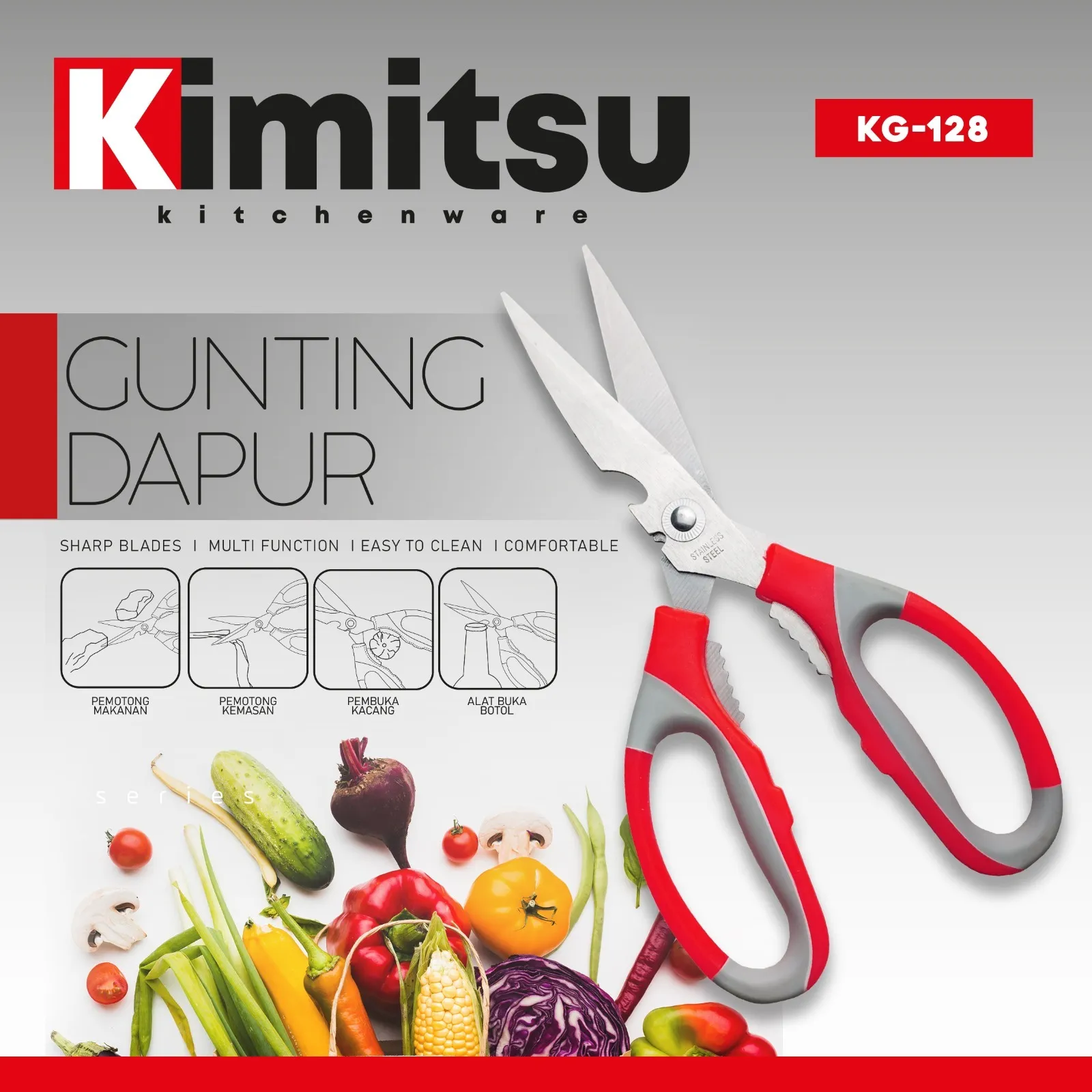 gunting stainless kimitsu 85g kg 128 rp. 12,000