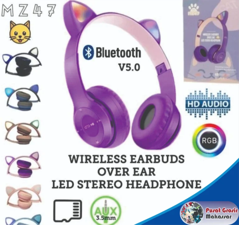 headphone bluetooth model kucing mz47 1