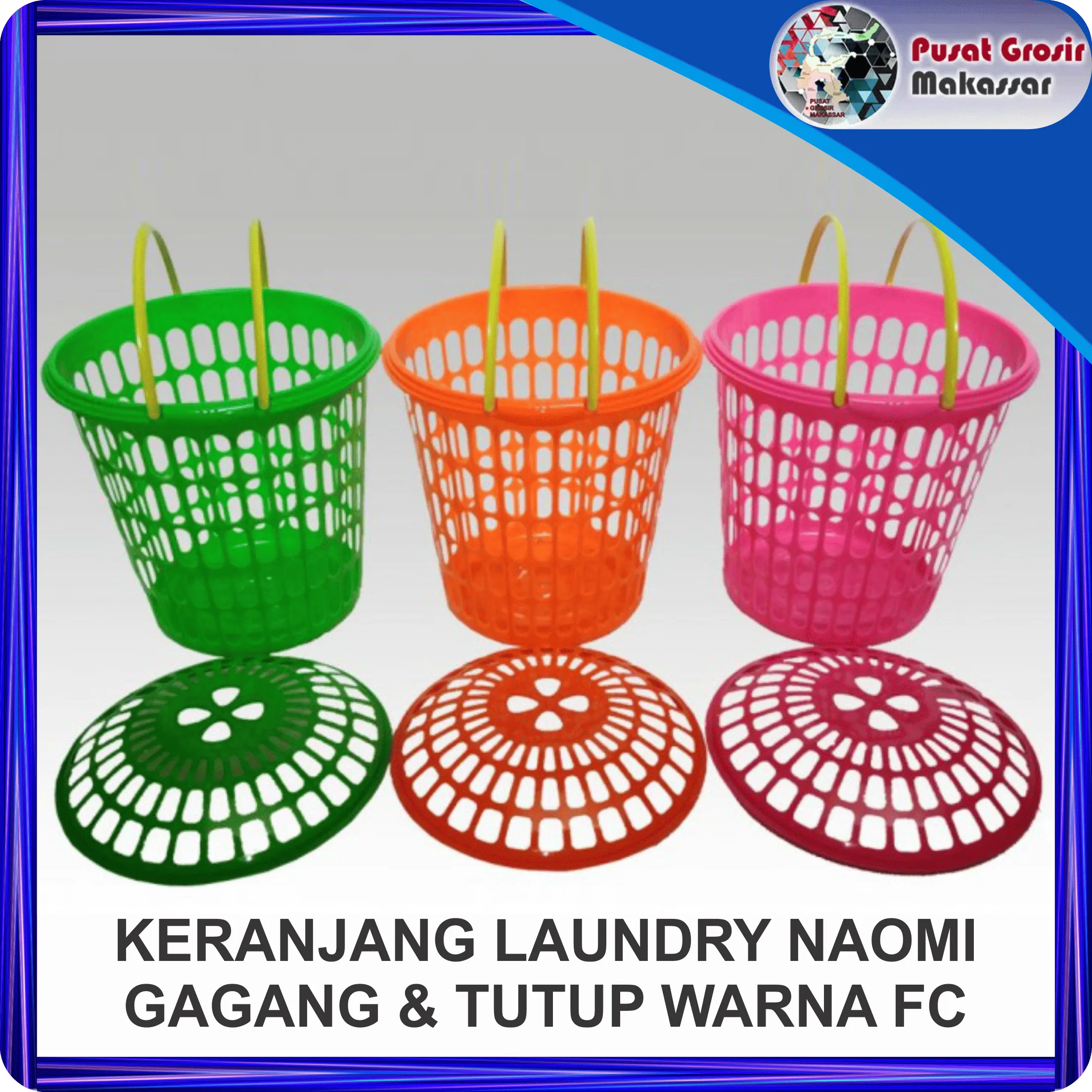 keranjang laundry naomi + gagang warna fc