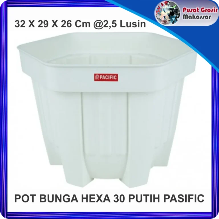 pot bunga hexa 30 putih pasific