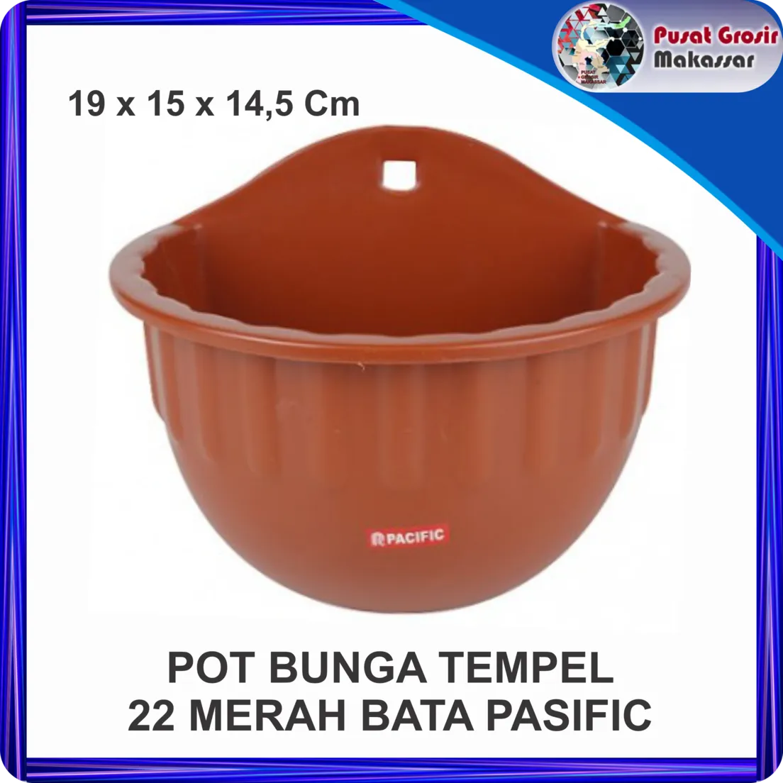 pot bunga tempel 22 merah bata pasific