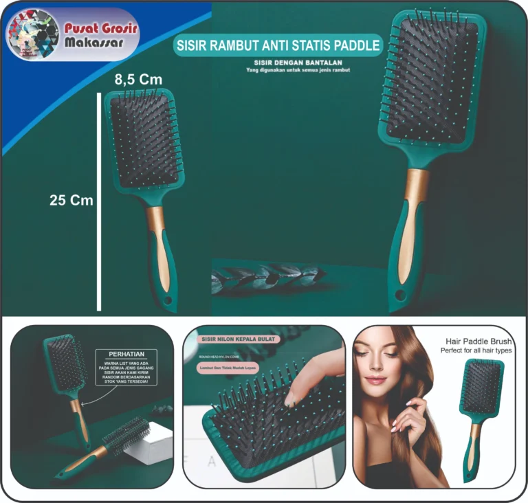 sisir rambut anti statis paddle