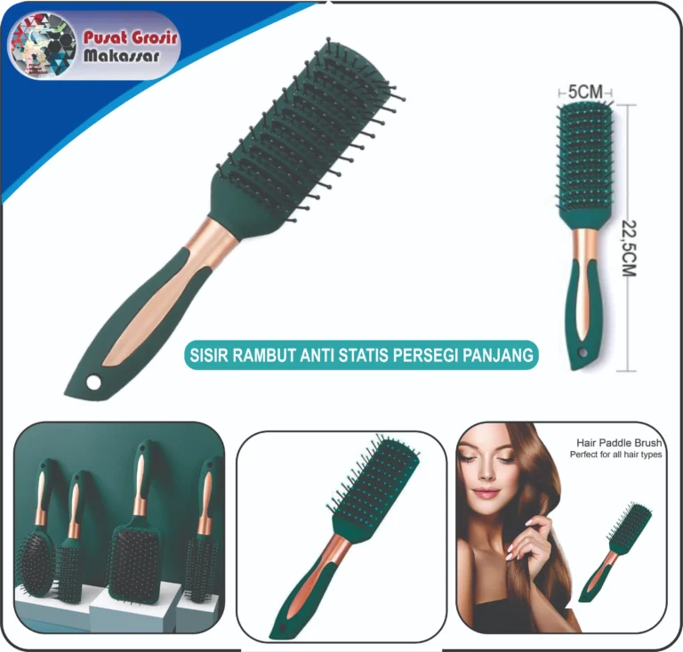 sisir rambut anti statis persegi panjang