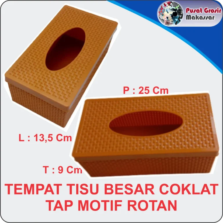 tempat tisu besar coklat tap motif rotan 8 11zon