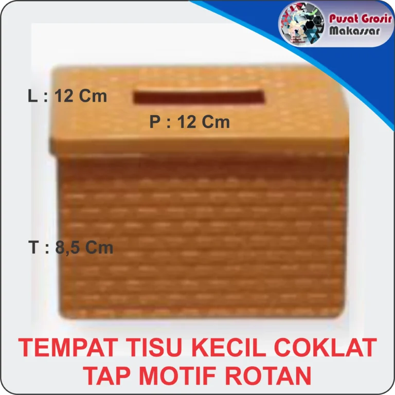 tempat tisu kecil coklat tap motif rotan 10 11zon