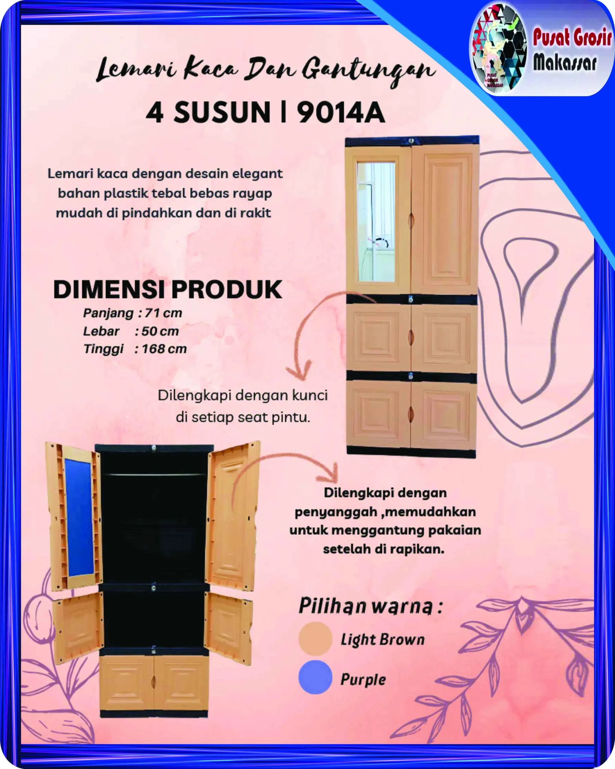 lemari dynamic 4 ssn gantungan 9014