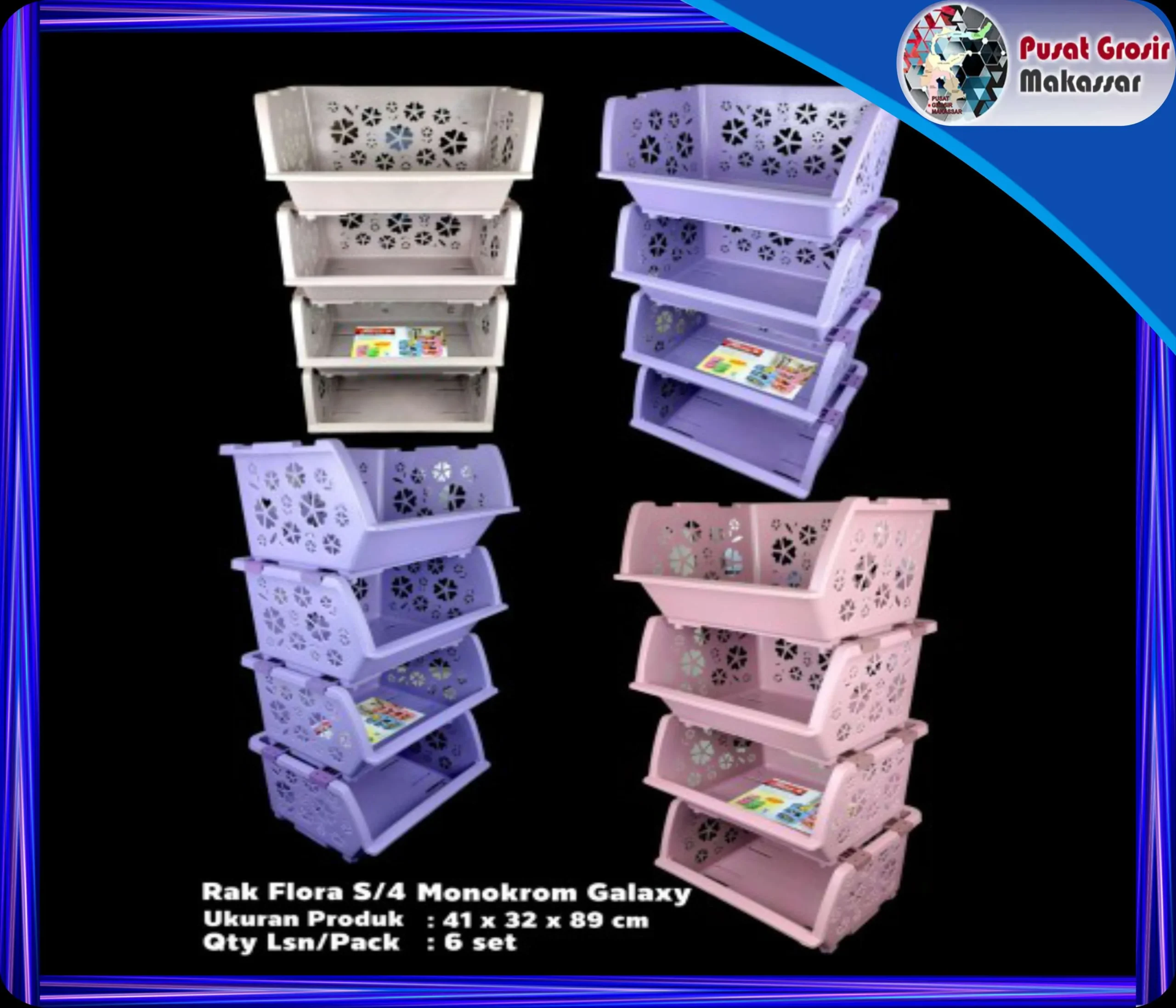 rak flora susun 4 monokrom galaxy