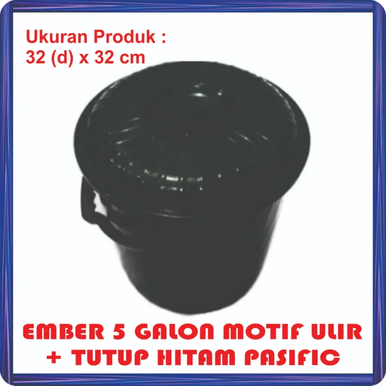 ember 5 galon motif ulir + tutup hitam pasific