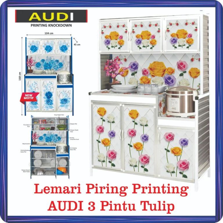lemari piring printing audi 3 pintu tulip