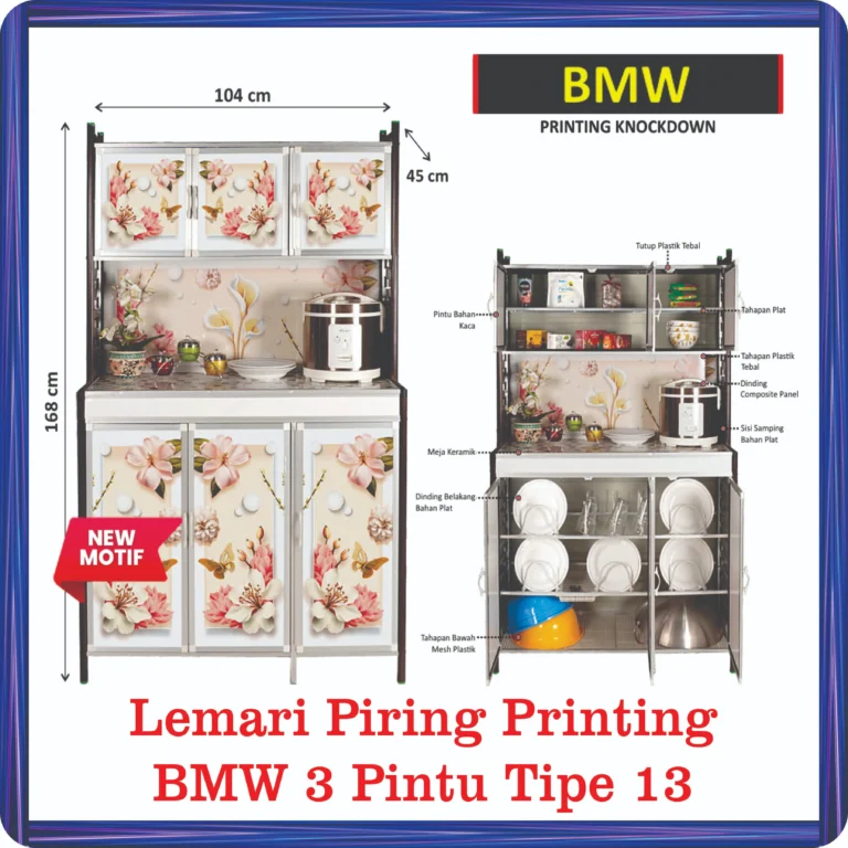 lemari piring printing bmw 3 pintu tipe 13