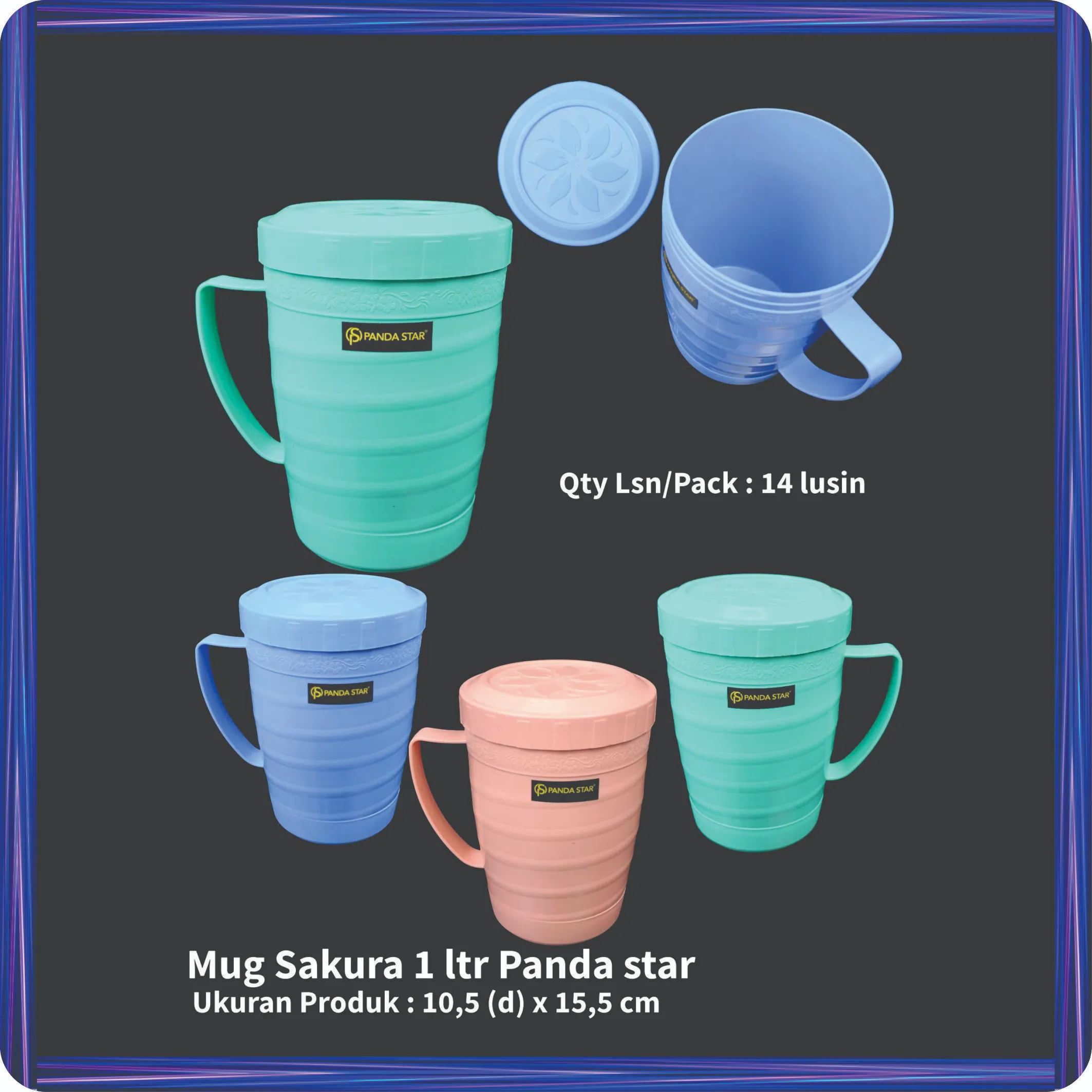 mug sakura 1 liter panda star
