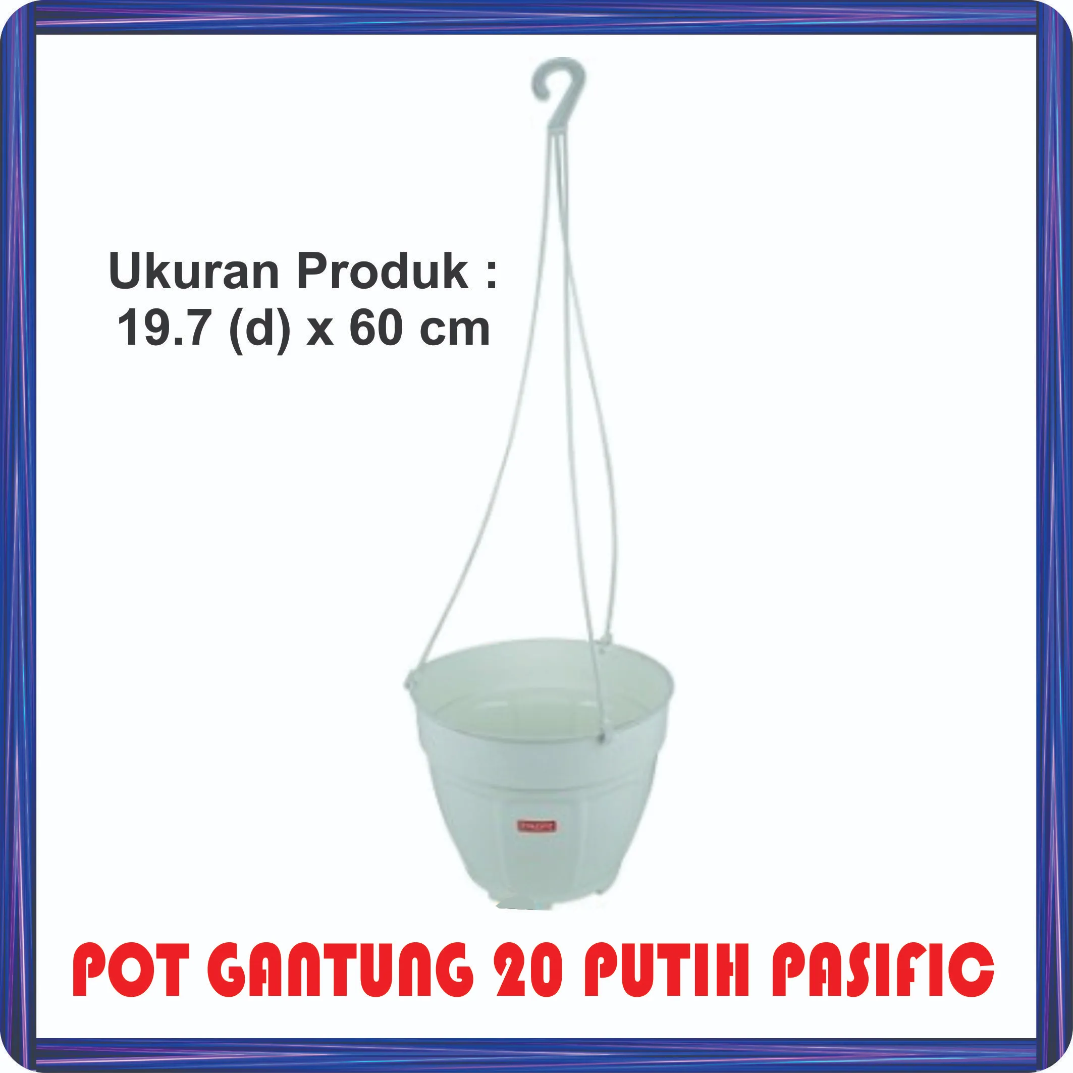 pot gantung 20 putih pasific