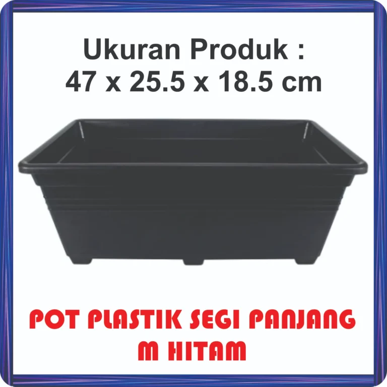 pot plastik segi panjang m hitam