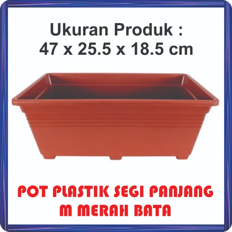 pot plastik segi panjang m merah bata