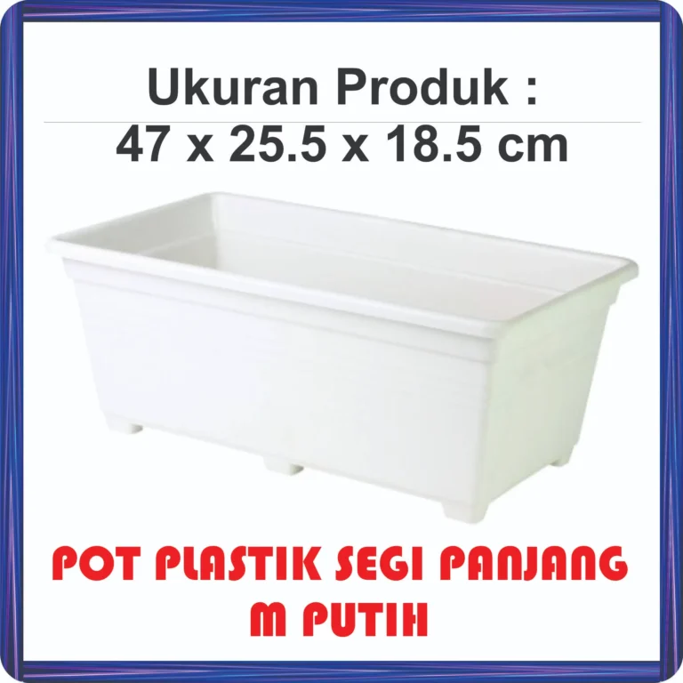 pot plastik segi panjang m putih