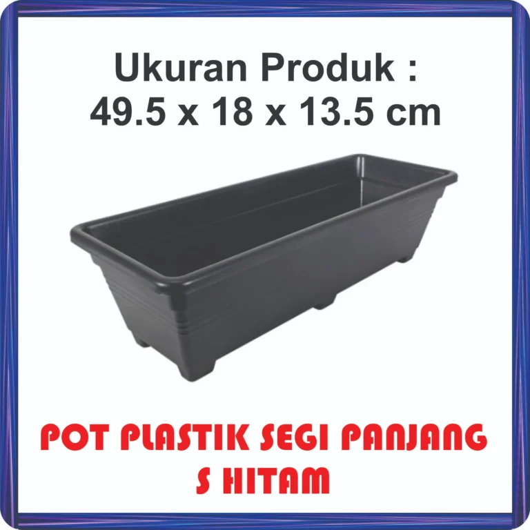 pot plastik segi panjang s hitam