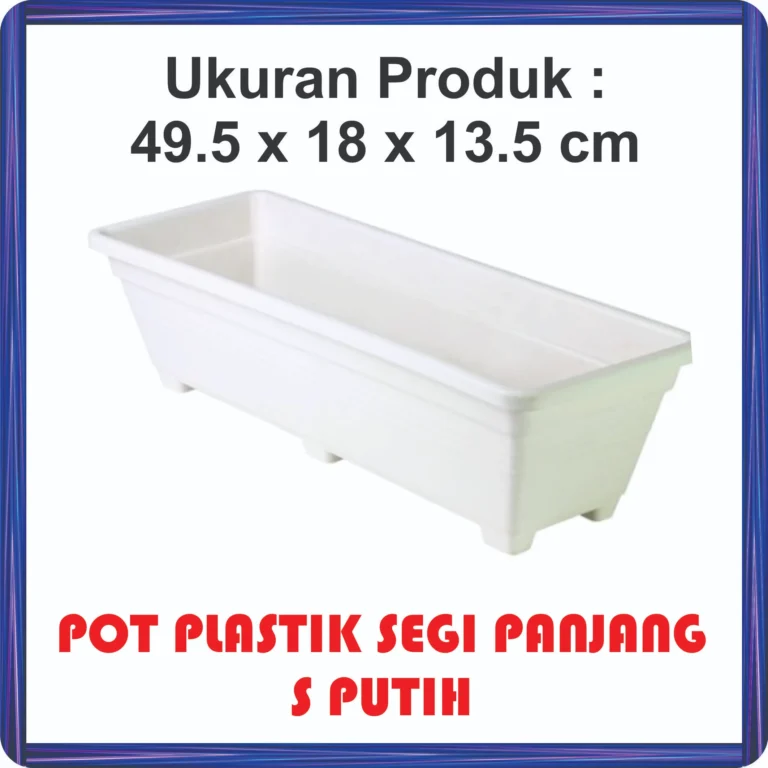 pot plastik segi panjang s putih