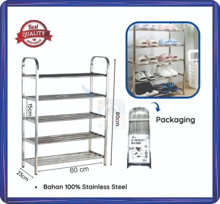 rak sepatu stainless 5 susun