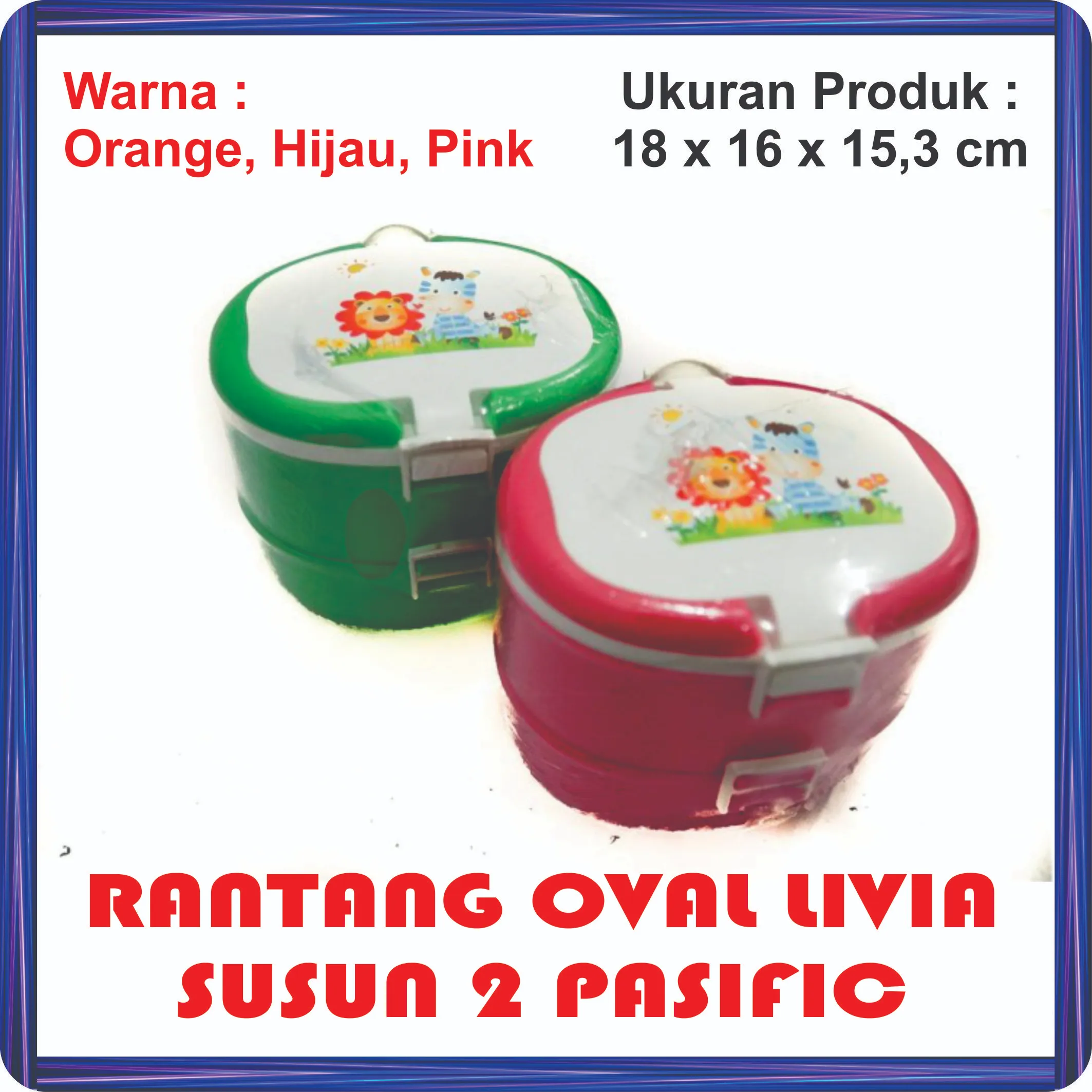 rantang oval livia susun 2 pasific