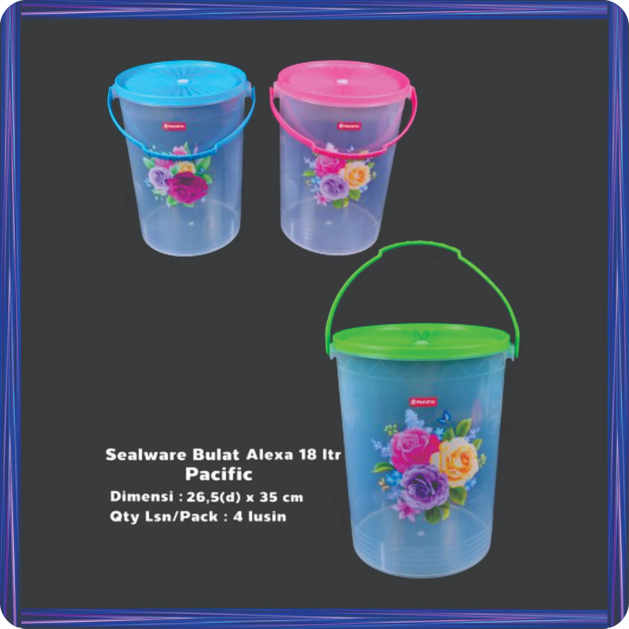 sealware bulat alexa 18 ltr pastel pasific