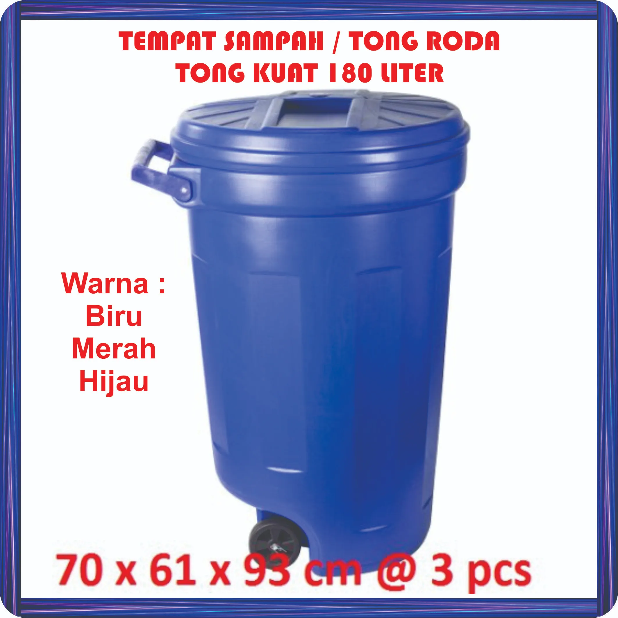 tempat sampah tong roda tk 180 lt