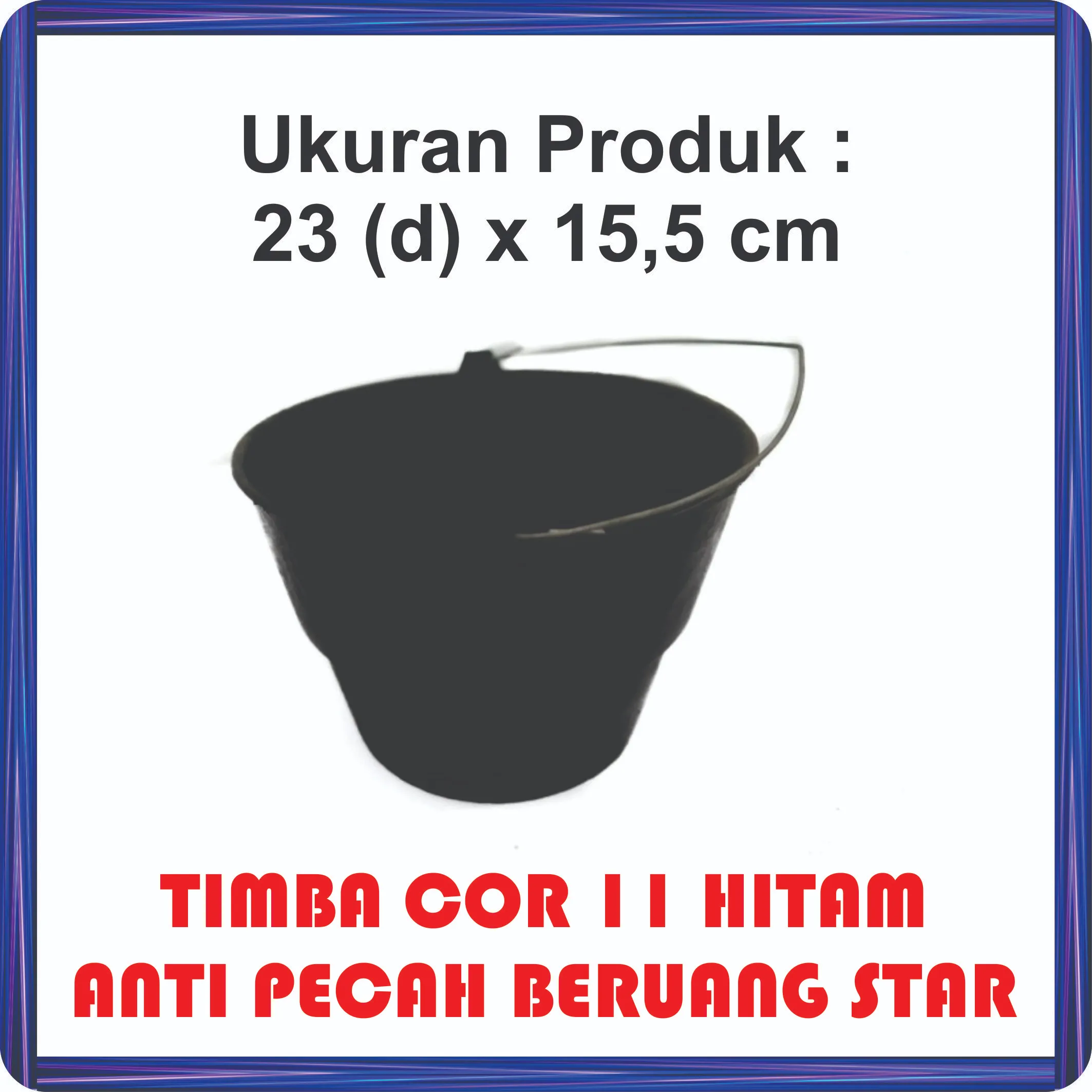 timba cor 11 hitam anti pecah beruang star