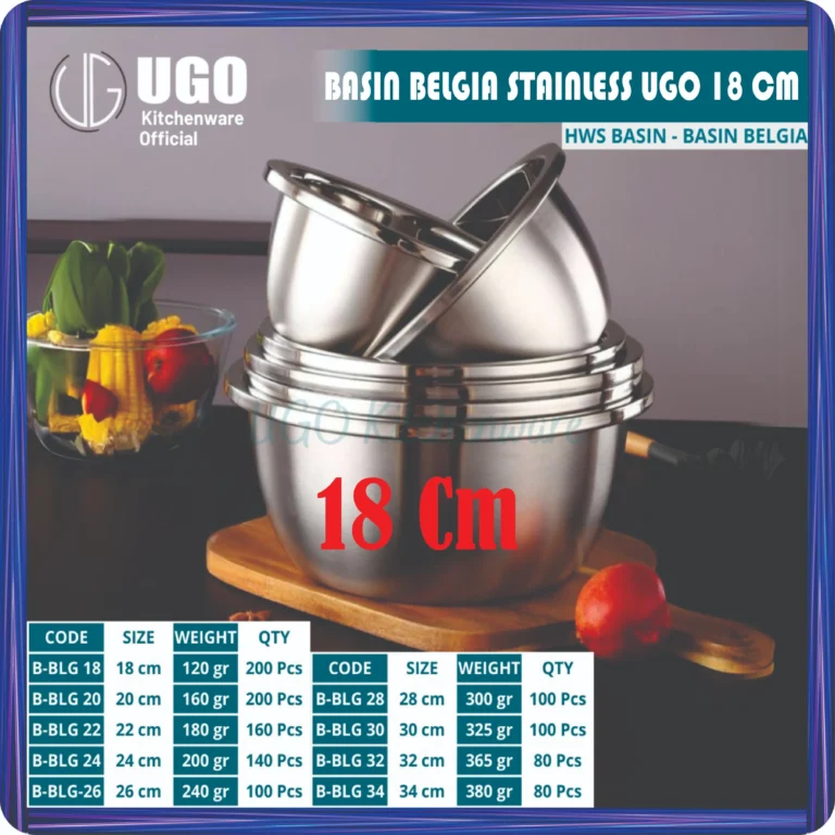 basin belgia stainless steel ugo 18 cm