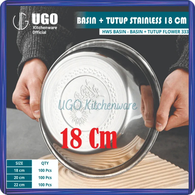basin + tutup flower 333 stainless 18 cm
