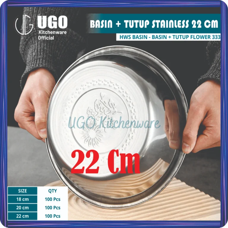 basin + tutup flower 333 stainless 22 cm