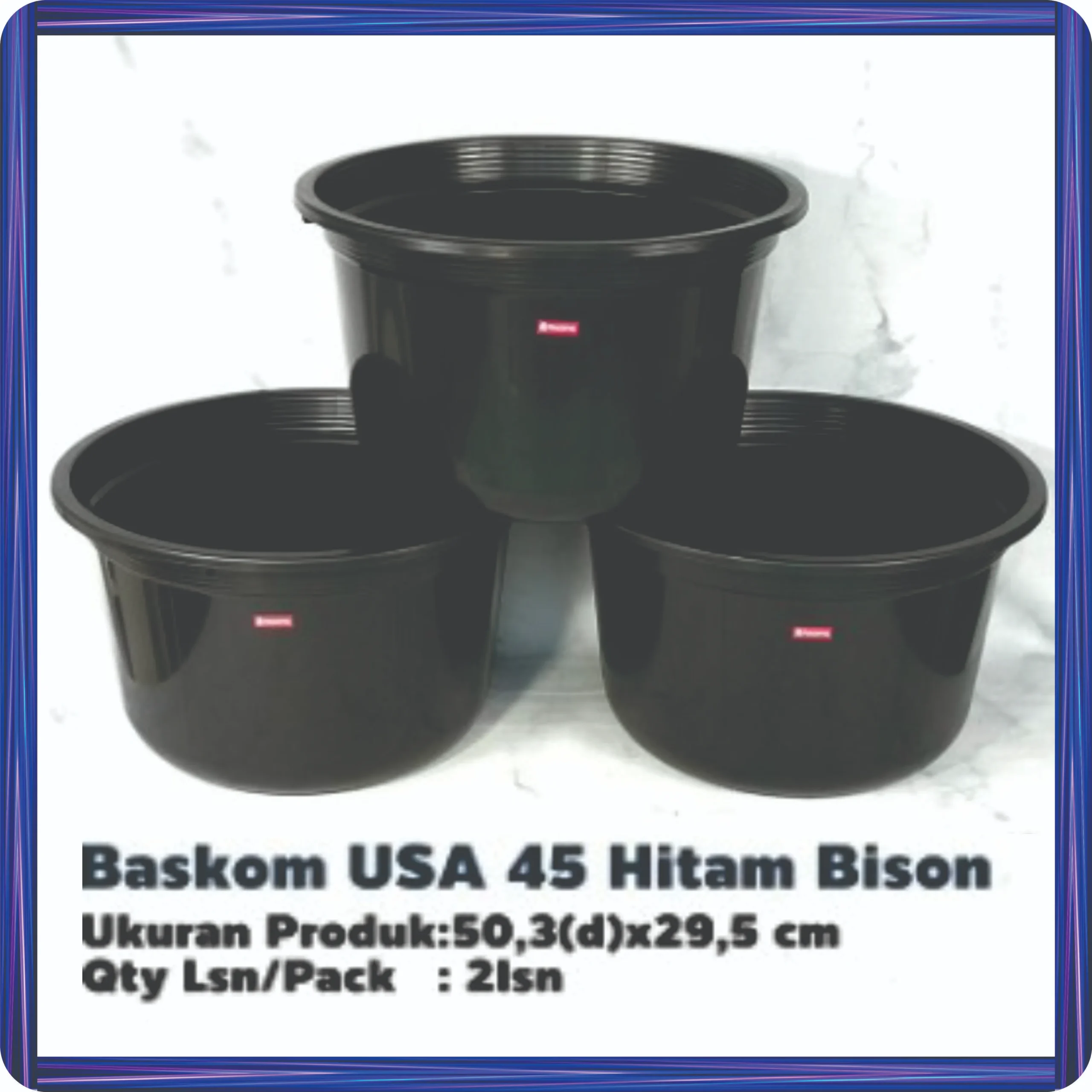 baskom plastik usa 45 hitam bison pasific