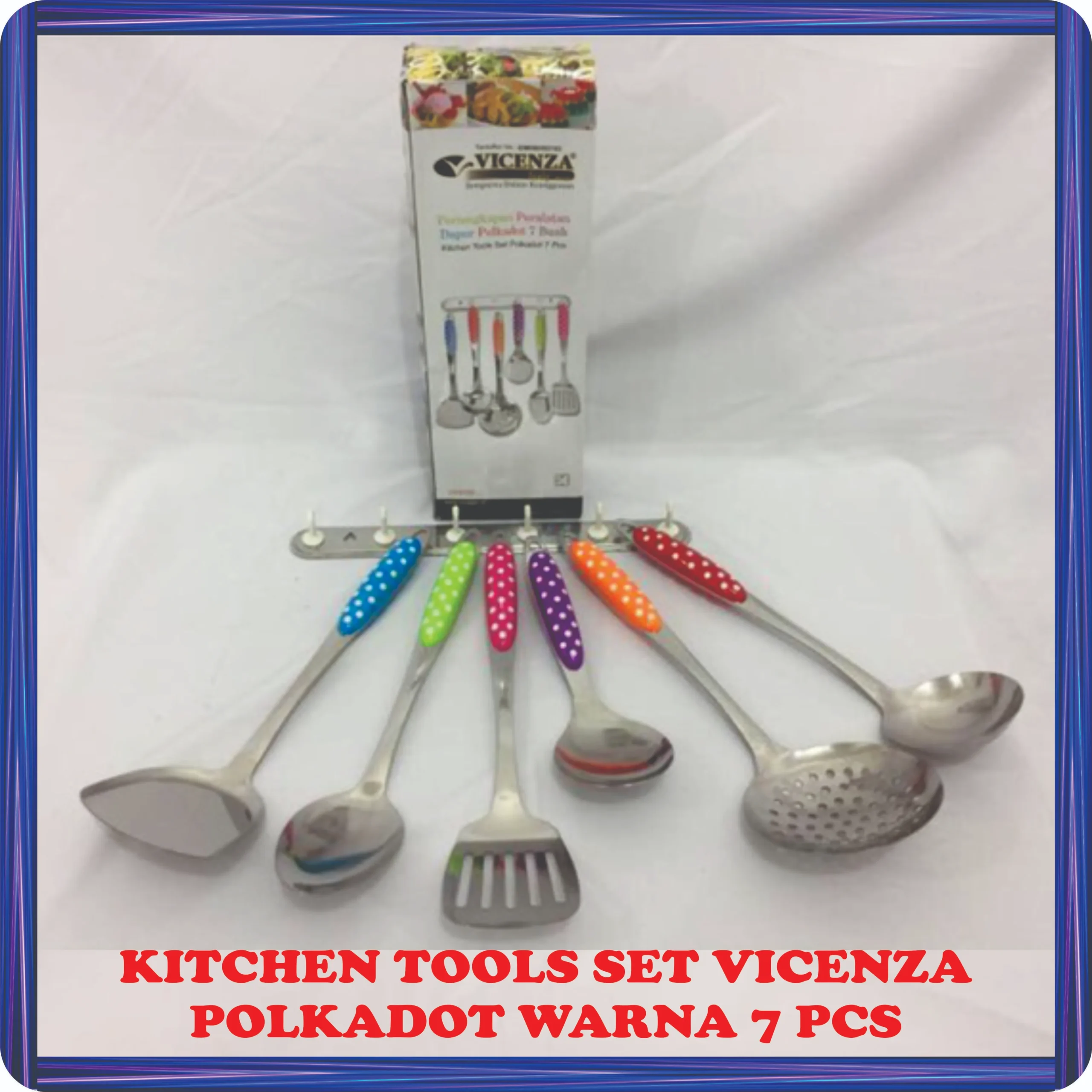 kitchen tools set vicenza polkadot warna 7 pcs
